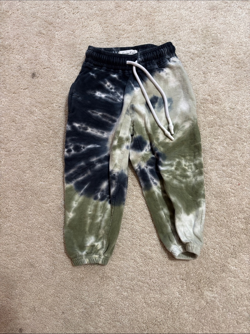 Sovereign Code Olive Green & Black Tie-Dye Kids Joggers